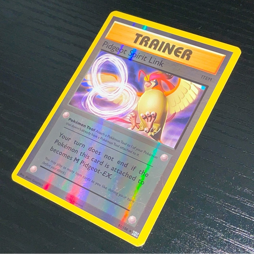 2016 POKEMON HOLO EVOLUTIONS Pidgeot Spirit Link Trainer Card 81/108